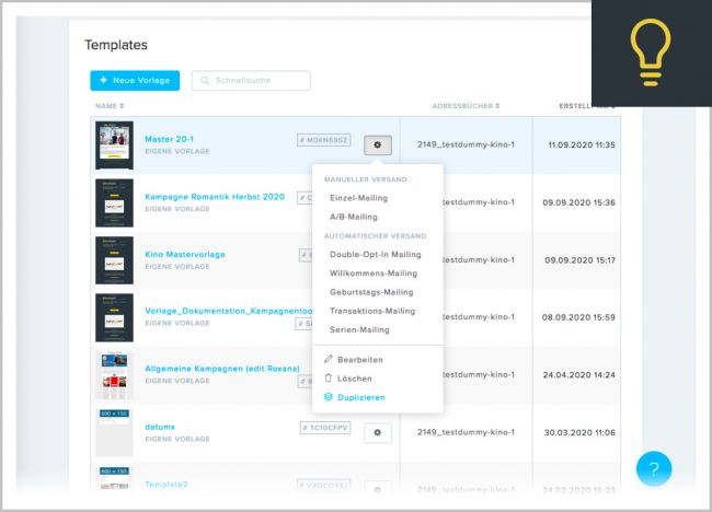Tipp Vorlage duplizieren